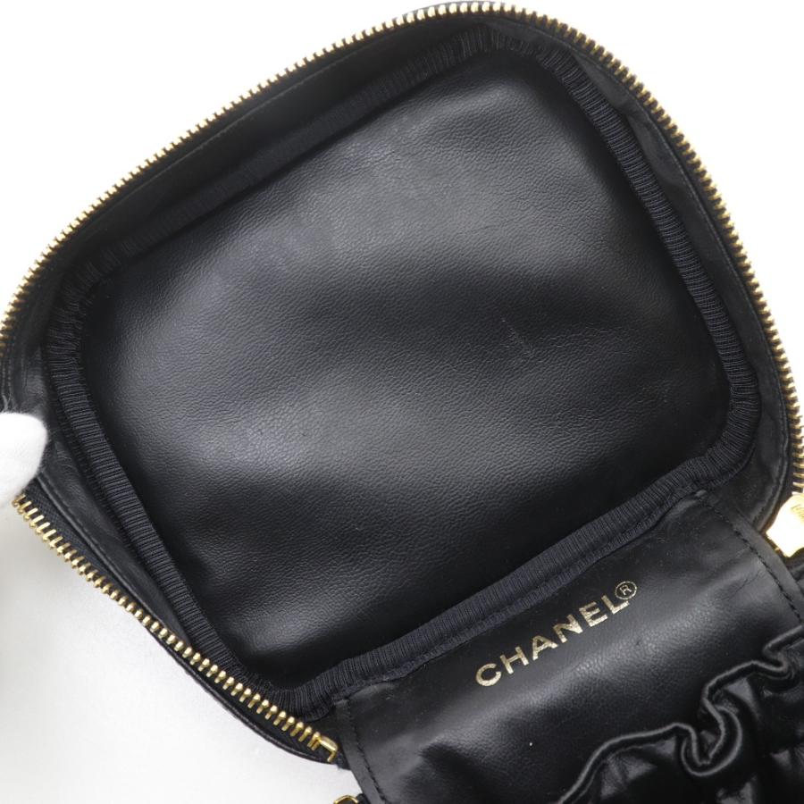 CHANEL シャネル ココマーク ハンドバッグ ポーチ A01998 バニティ キャビアスキン 黒 レディース【I131826039】中古の画像