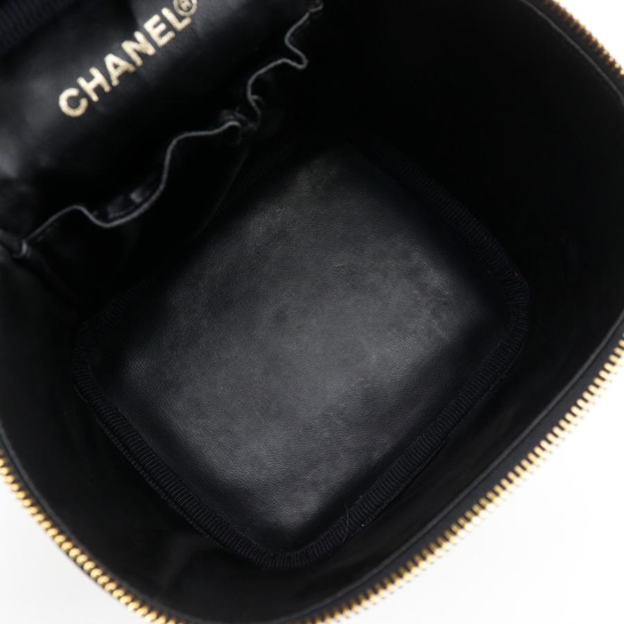 CHANEL シャネル ココマーク ハンドバッグ ポーチ A01998 バニティ キャビアスキン 黒 レディース【I131826039】中古の画像