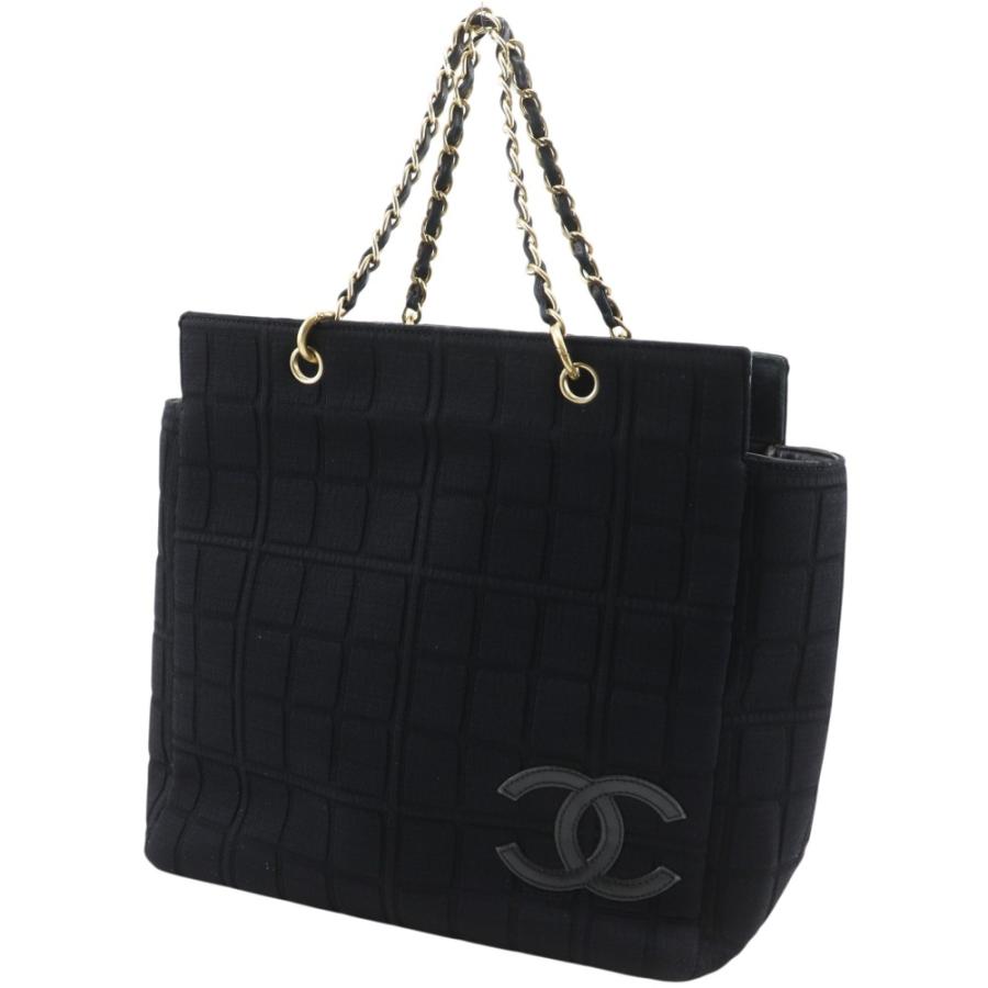 CHANEL シャネル チョコバー パテント トートバッグ ココマーク 黒 CHANEL（シャネル） チェーントート チョコバー ココマーク トート