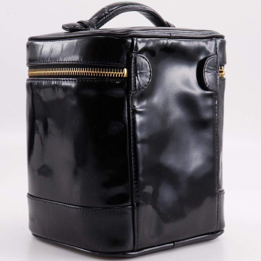 CHANEL シャネル ココマーク ハンドバッグ ポーチ A01998 バニティ パテントレザー 黒 レディース【I131826054】中古の画像