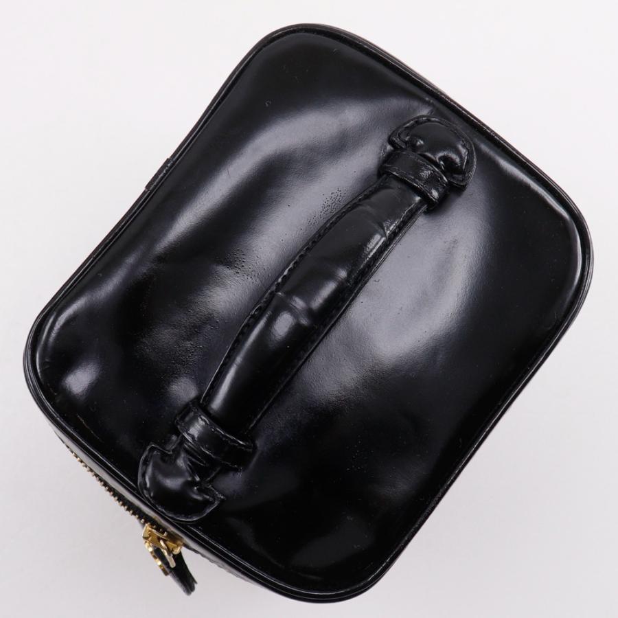CHANEL シャネル ココマーク ハンドバッグ ポーチ A01998 バニティ パテントレザー 黒 レディース【I131826054】中古の画像