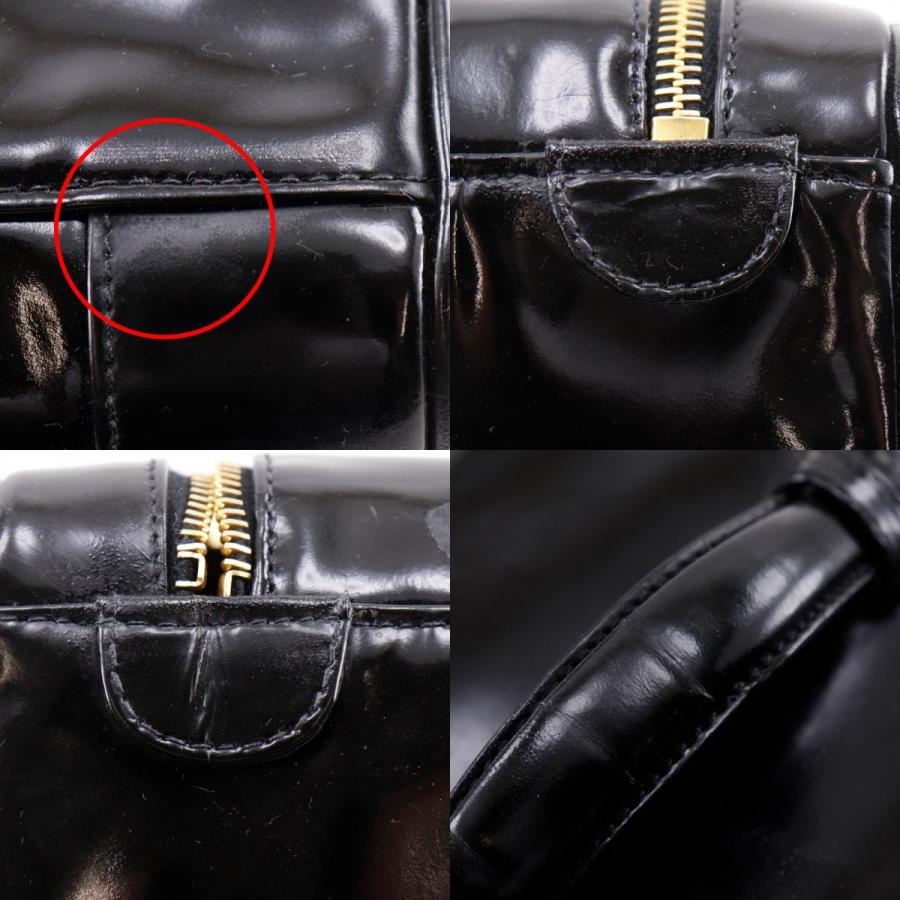 CHANEL シャネル ココマーク ハンドバッグ ポーチ A01998 バニティ パテントレザー 黒 レディース【I131826054】中古の画像