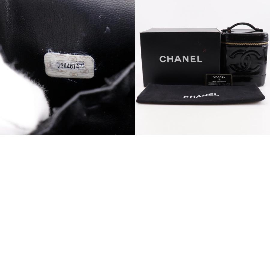 CHANEL シャネル ココマーク ハンドバッグ ポーチ A01998 バニティ パテントレザー 黒 レディース【I131826054】中古の画像