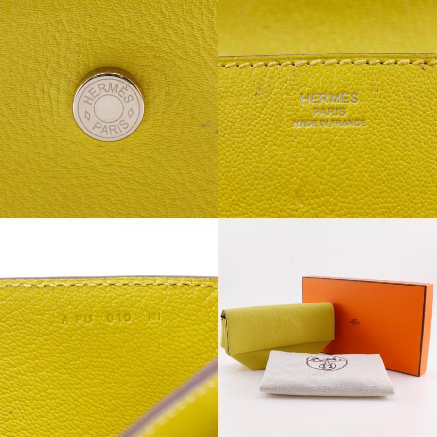 HERMES エルメス オプリ 071966CK A クラッチバッグ シェーブル ライム 黄緑 レディース【I131826060】中古の画像