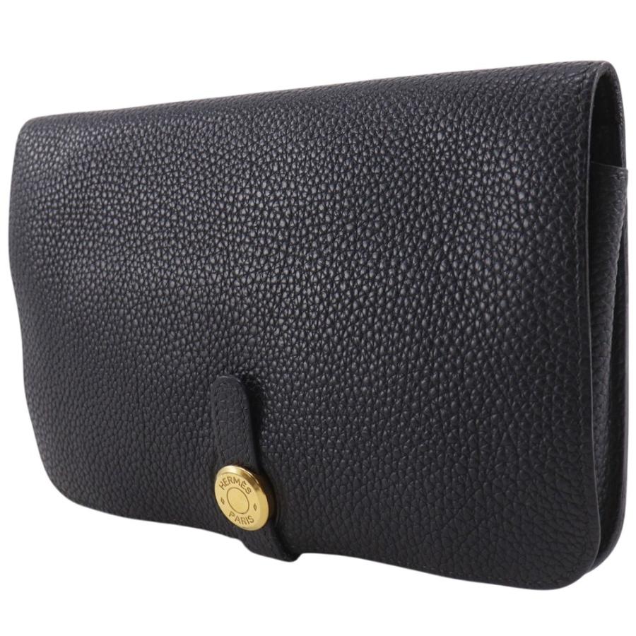 【HERMES】エルメス ドゴンGM トリヨンクレマンス 黒/ゴールド金具 □I ユニセックス 長財布 HERMES（エルメス） ドゴンGM □I 長財布 トリヨンクレマンス 黒