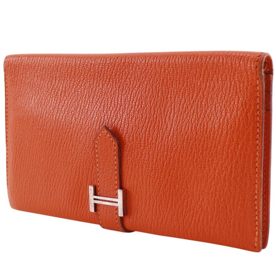 ★正規品★HERMES/エルメス/ベアンクラシック/シェーブル/オレンジ HERMES（エルメス） ベアンクラシック □G 長財布 シェーブル オレンジ