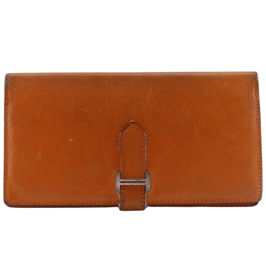 ⭐️エルメス⭐️ベアン クラシック ヴォーエプソン 長財布 オレンジ ゴールド金具 HERMES（エルメス） ベアンクラシック □I 長財布 ヴォーエプソン