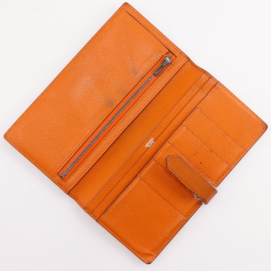 ⭐️エルメス⭐️ベアン クラシック ヴォーエプソン 長財布 オレンジ ゴールド金具 HERMES（エルメス） ベアンクラシック □I 長財布 ヴォーエプソン