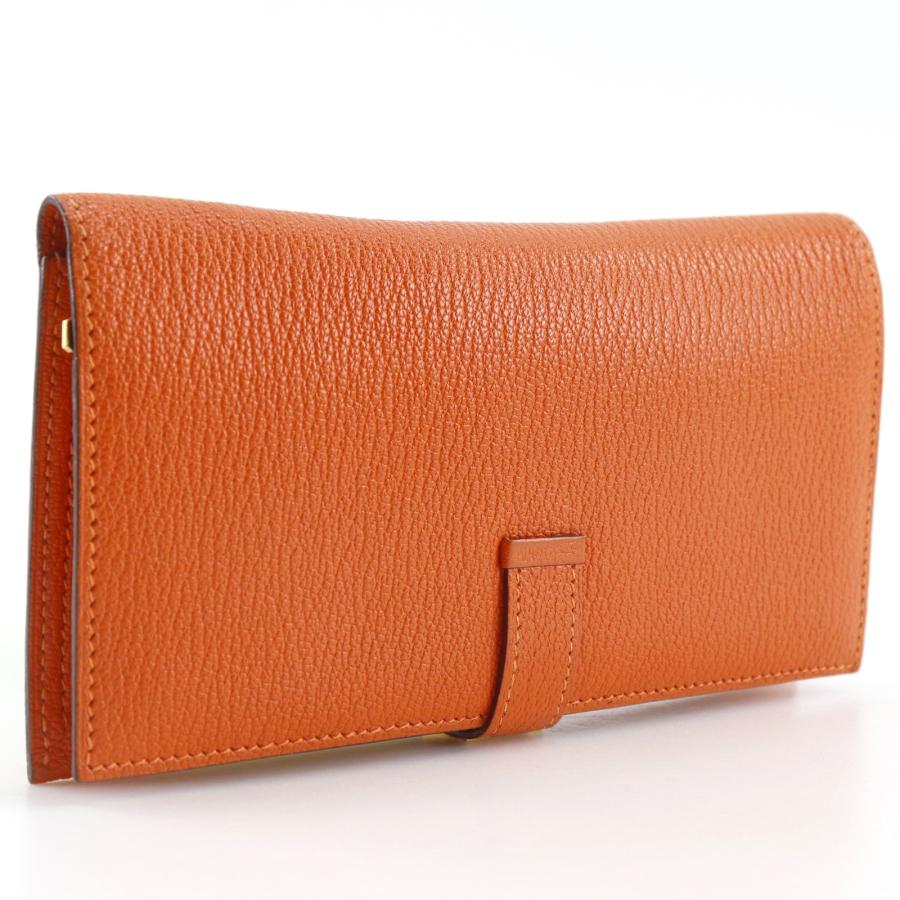 HERMES（エルメス） ベアンクラシック □H 長財布 シェーブル オレンジ