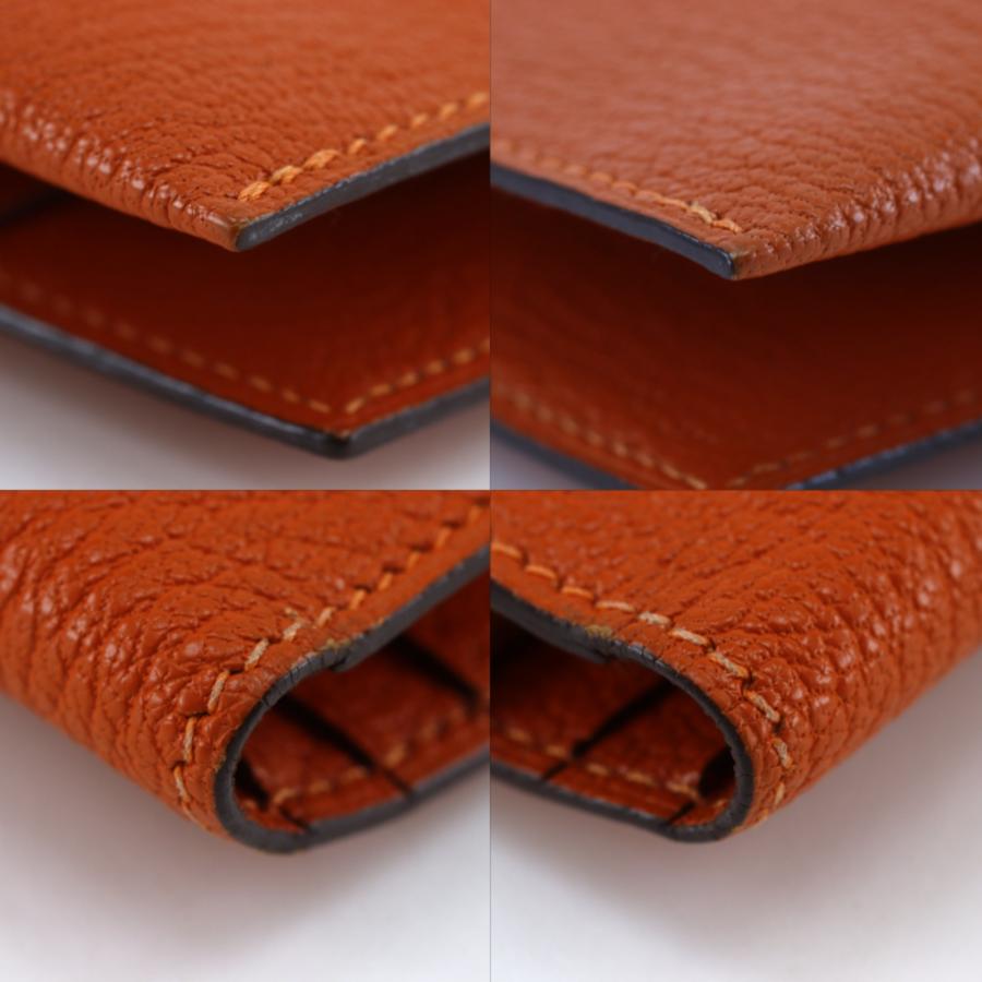 HERMES（エルメス） ベアンクラシック □H 長財布 シェーブル オレンジ