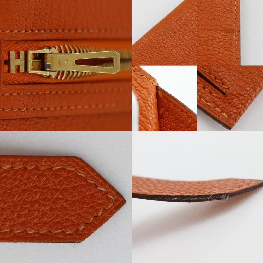 HERMES（エルメス） ベアンクラシック □H 長財布 シェーブル オレンジ