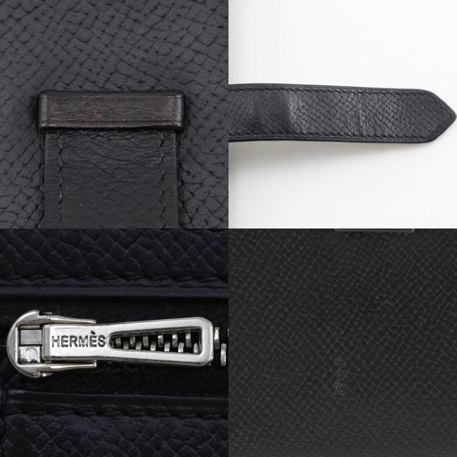 エルメス　ベアンスフレ　エプソン　黒　シルバー金具　長財布　□K刻印 HERMES（エルメス） ベアンスフレ □K 長財布 ヴォーエプソン 黒