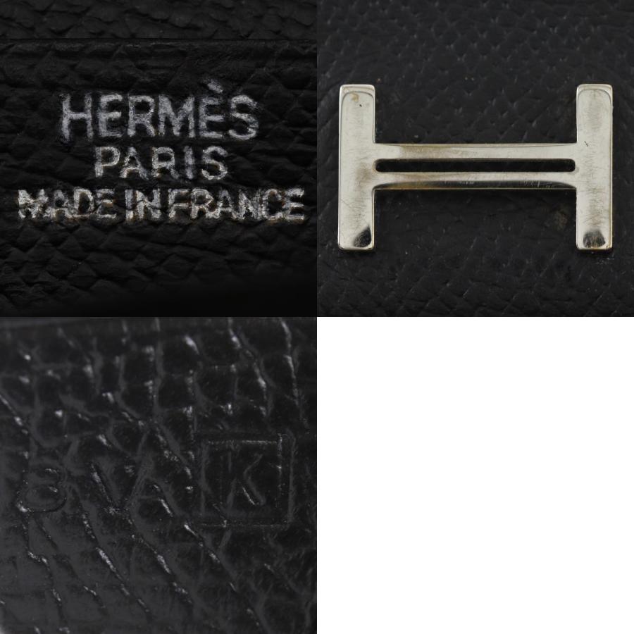 HERMES（エルメス） ベアンスフレ □K 長財布 ヴォーエプソン 黒