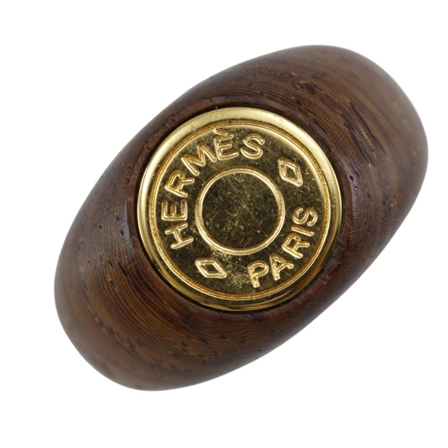 HERMES（エルメス） セリエ リング・指輪 ウッド×金メッキ 13号 茶 約
