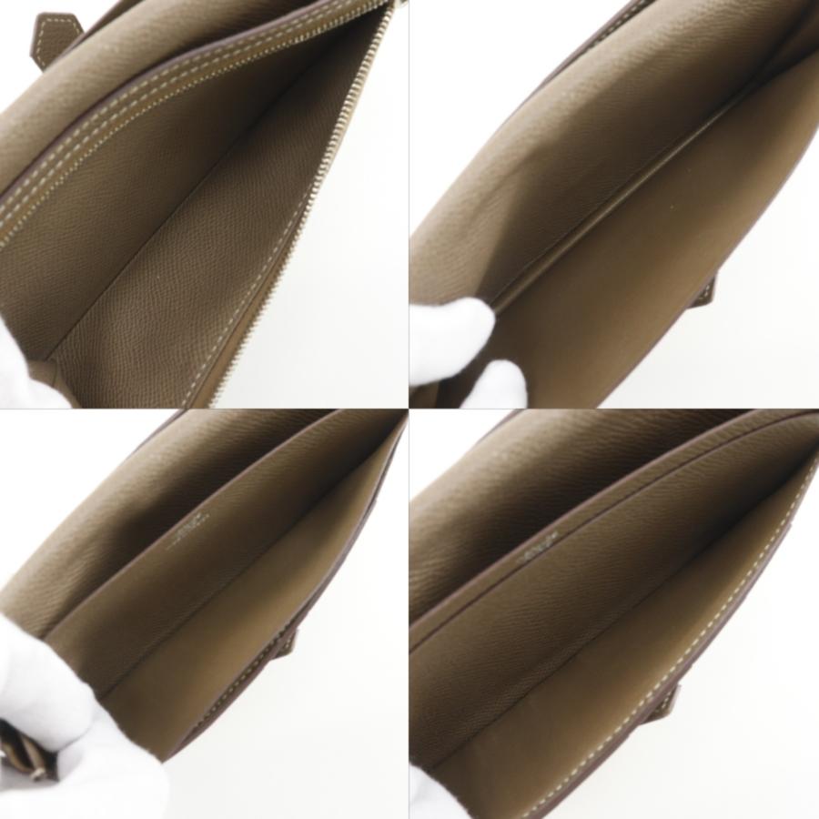 Hermès ❤️ ベアン 長財布 エトゥープ シルバー金具 ヴォーエプソン　中古 エルメス ベアンスフレ エトゥープ ヴォーエプソン シルバー金具