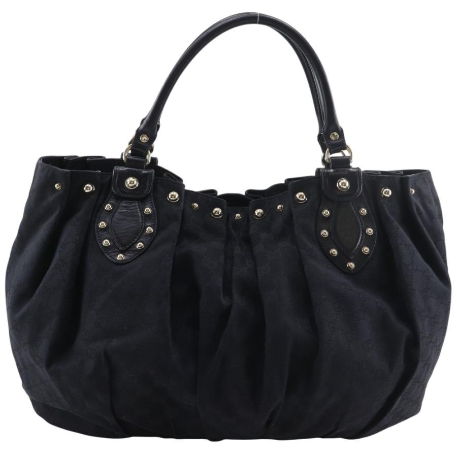 GUCCI（グッチ） スタッズ 203626 トートバッグ GGキャンバス 黒