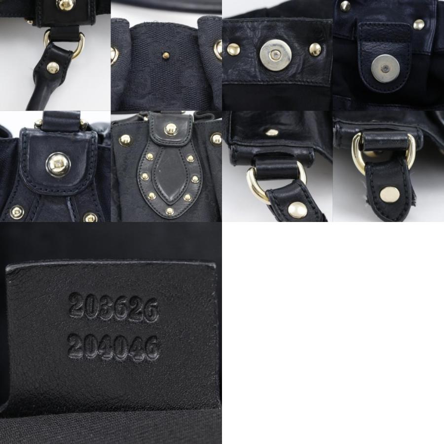 GUCCI（グッチ） スタッズ 203626 トートバッグ GGキャンバス 黒