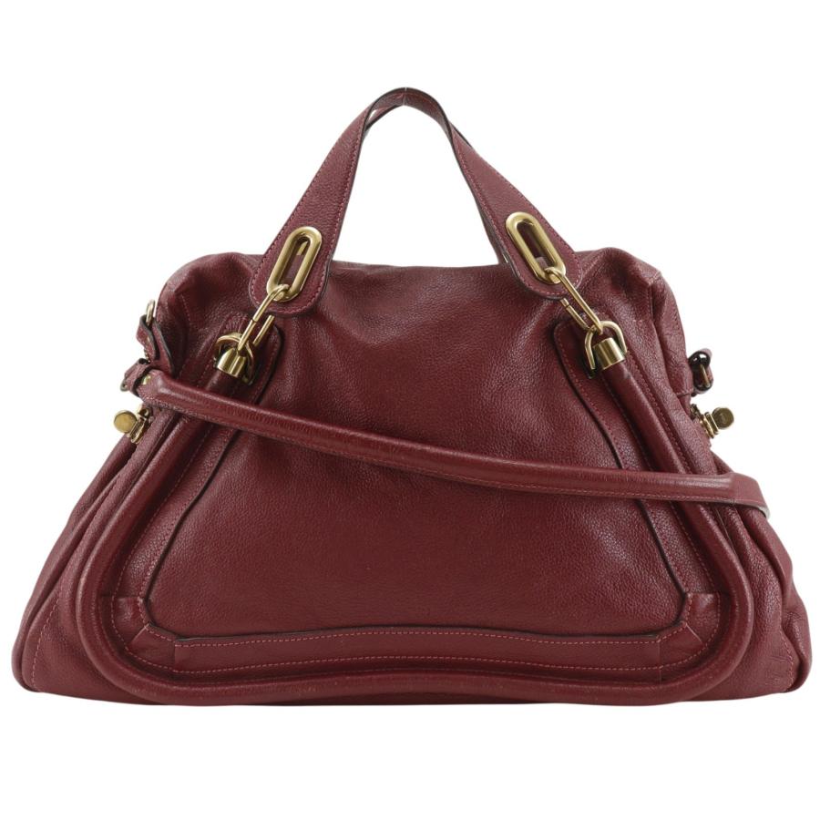 Chloe（クロエ） パラティ 2WAYショルダー ハンドバッグ カーフ 赤