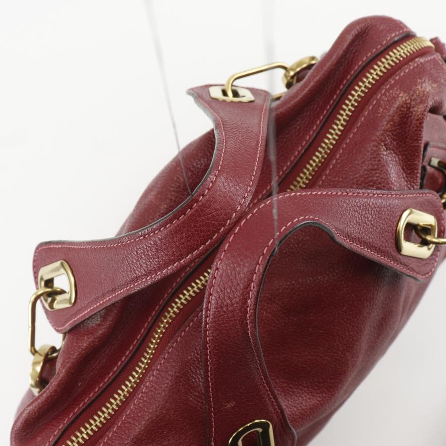 Chloe（クロエ） パラティ 2WAYショルダー ハンドバッグ カーフ 赤