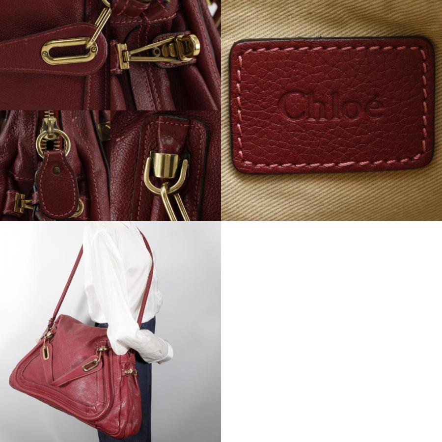 Chloe パラティー ブラウン 2way ハンドバッグ ショルダーバッグ Chloe（クロエ） パラティ 2WAYショルダー ハンドバッグ カーフ 赤