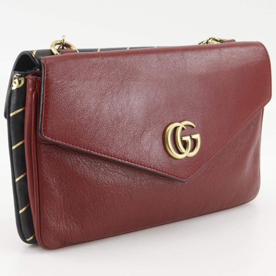 【GUCCI】グッチ GGキャット ダブルフェイス チェーンショルダー 524822 カーフ 赤/黒 レディース ショルダーバッグ GUCCI（グッチ） GGキャット ダブルフェイス チェーンショルダー