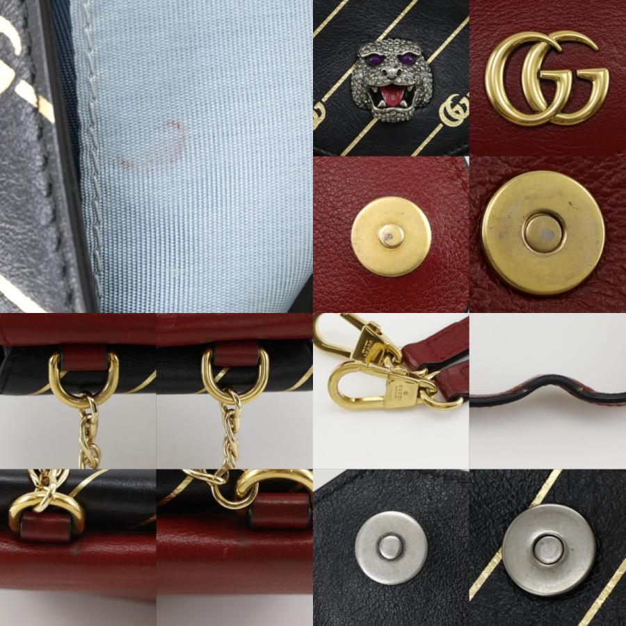 【GUCCI】グッチ GGキャット ダブルフェイス チェーンショルダー 524822 カーフ 赤/黒 レディース ショルダーバッグ グッチGGキャット ダブルフェイス チェーン 黒/赤 ゴールド金具