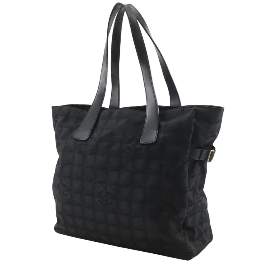 CHANEL シャネル ニュートラベルライン トートGM A15825 トートバッグ ナイロンキャンバス 黒 レディース【I131826201】中古の画像