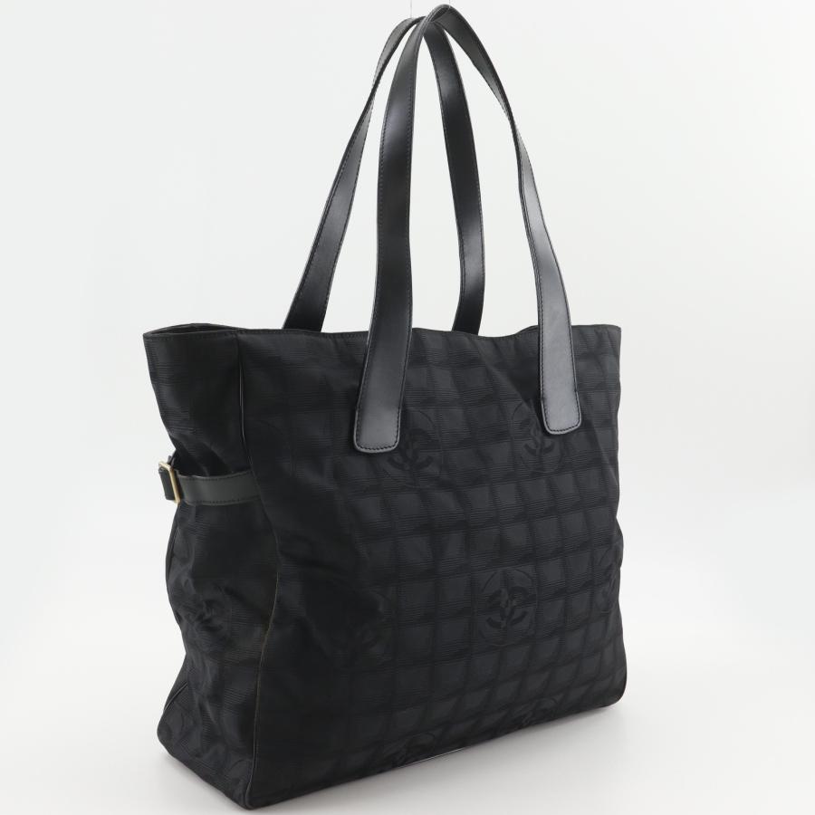 CHANEL シャネル ニュートラベルライン トートGM A15825 トートバッグ ナイロンキャンバス 黒 レディース【I131826201】中古の画像