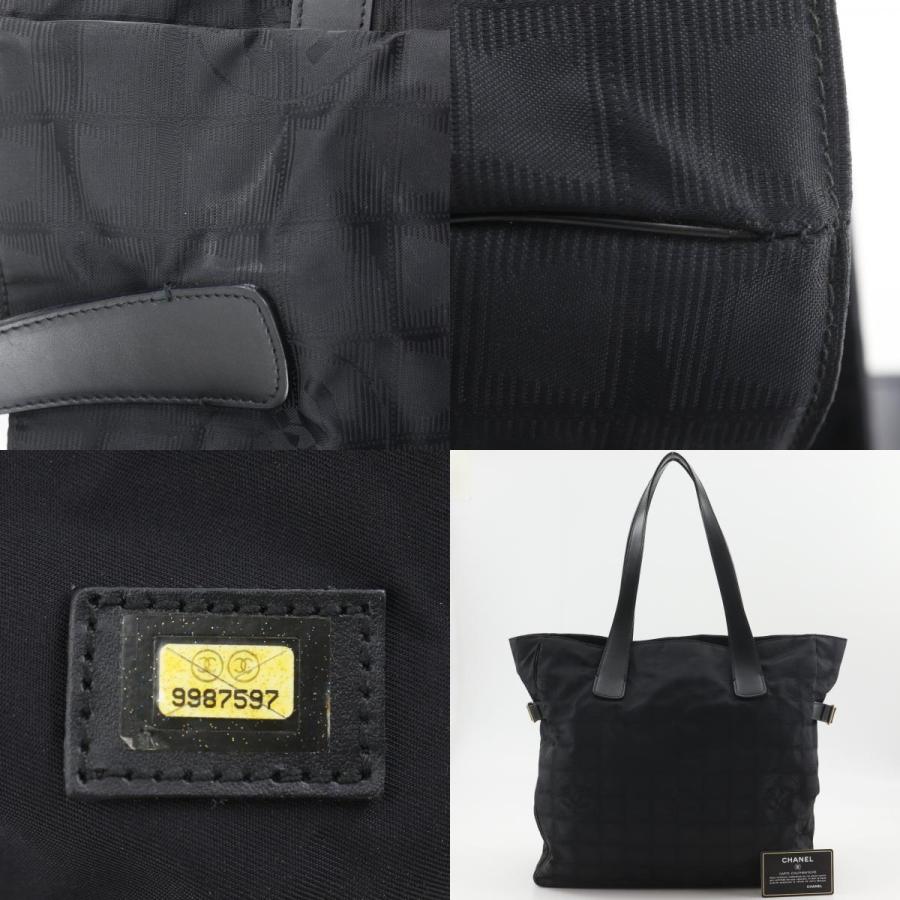 CHANEL シャネル ニュートラベルライン トートGM A15825 トートバッグ ナイロンキャンバス 黒 レディース【I131826201】中古の画像