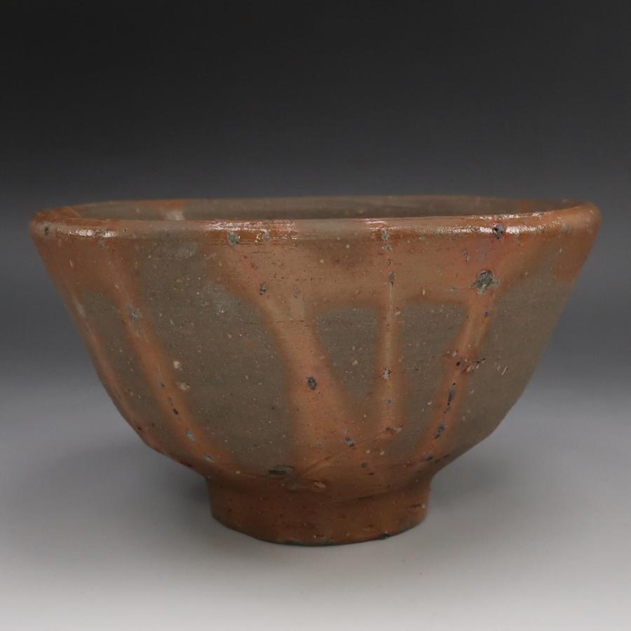備前焼 【 人間国宝 藤原啓 】 作 備前緋襷茶碗 茶道具 陶磁器 _