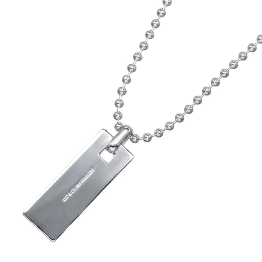 Tiffany & Co. シルバー スクエアペンダントネックレスシルバー925 TIFFANY&Co.（ティファニー） スクエア スタッズ ネックレス シルバー