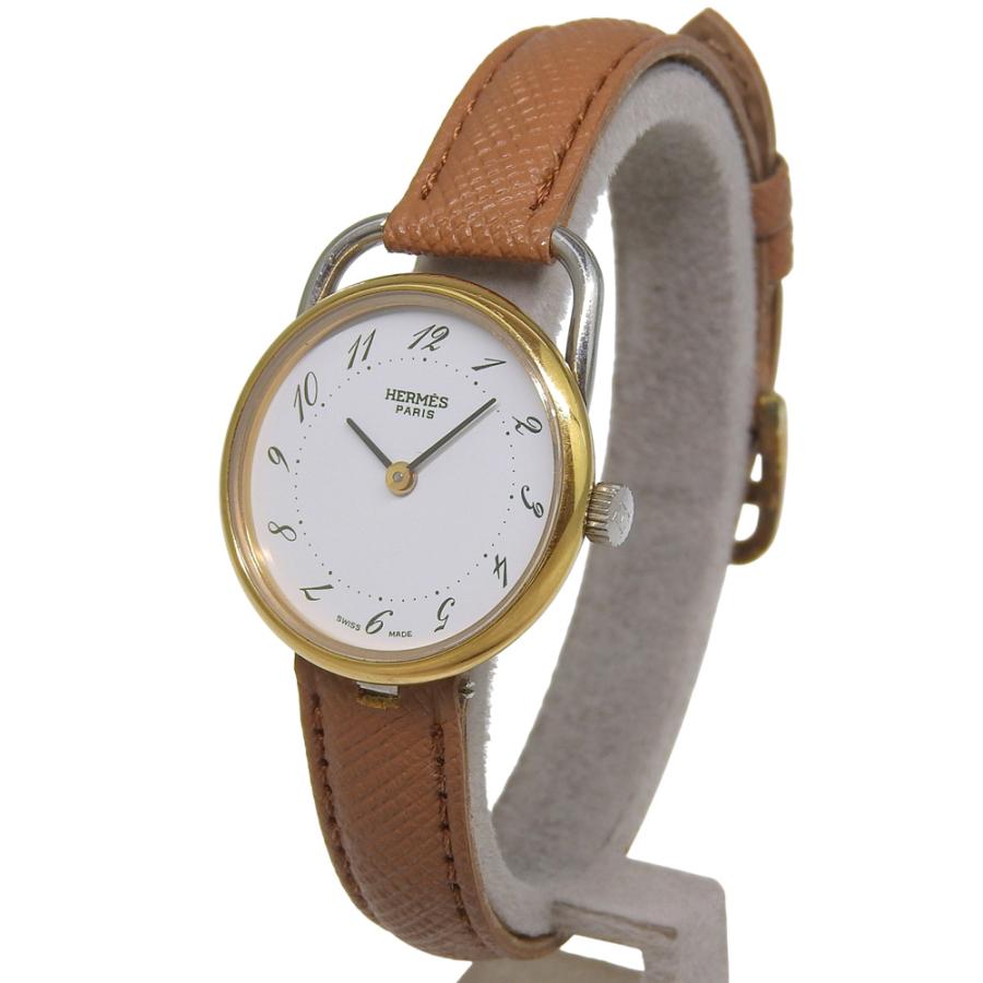 HERMES アナログ 腕時計 クォーツ 赤　アルソー HERMES（エルメス） アルソー 腕時計 金メッキ×レザー クオーツ