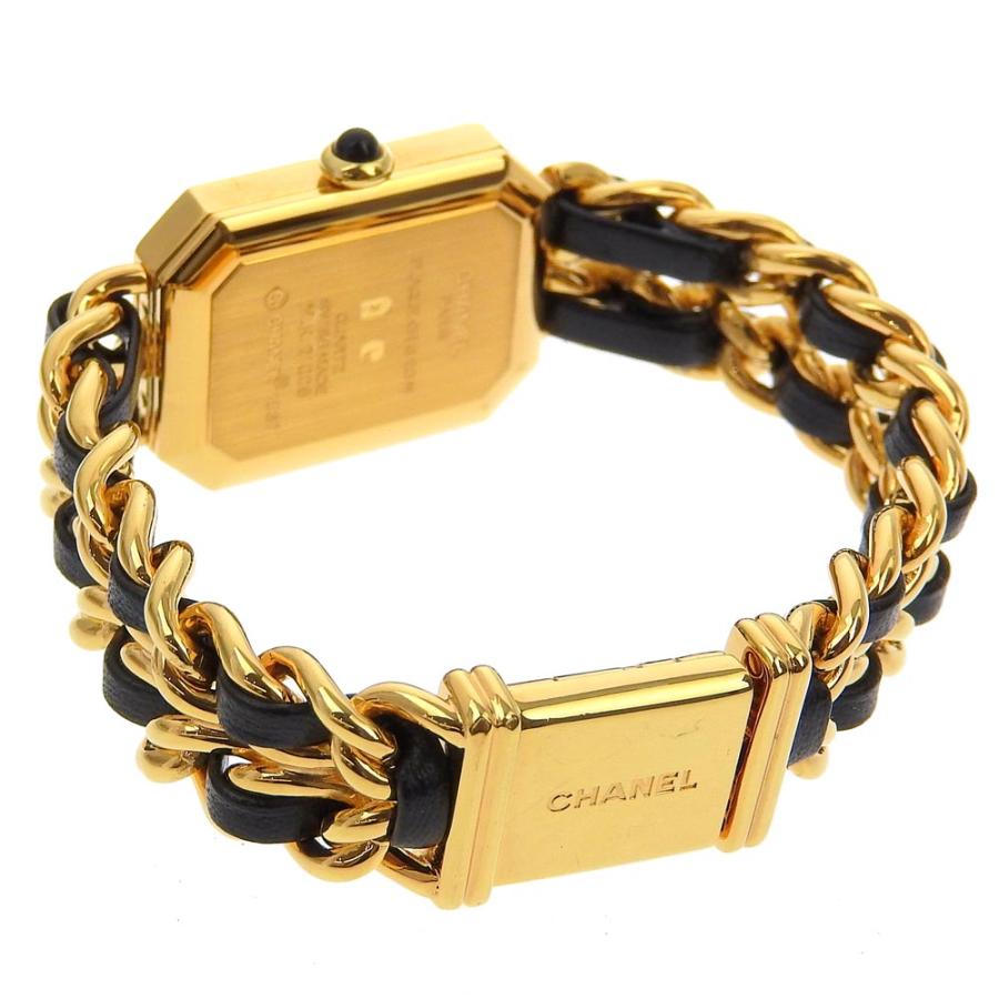 【CHANEL】シャネル プルミエールＳ H0001 金メッキ×レザー クオーツ アナログ表示 レディース ブラック文字盤 腕時計 CHANEL（シャネル） プルミエールS H0001 腕時計 金メッキ×レザー