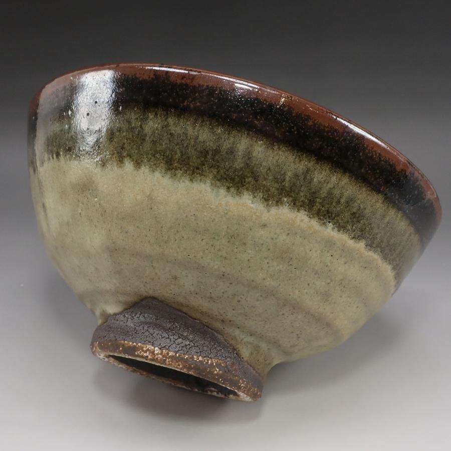 村田元 造 糠釉緑黒鉢 師：人間国宝 浜田庄司 1972年個展発表作品 骨董