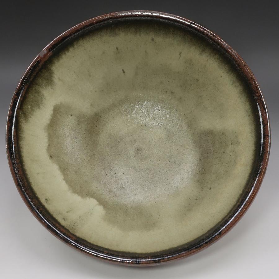 村田元 造 糠釉緑黒鉢 師：人間国宝 浜田庄司 1972年個展発表作品 骨董