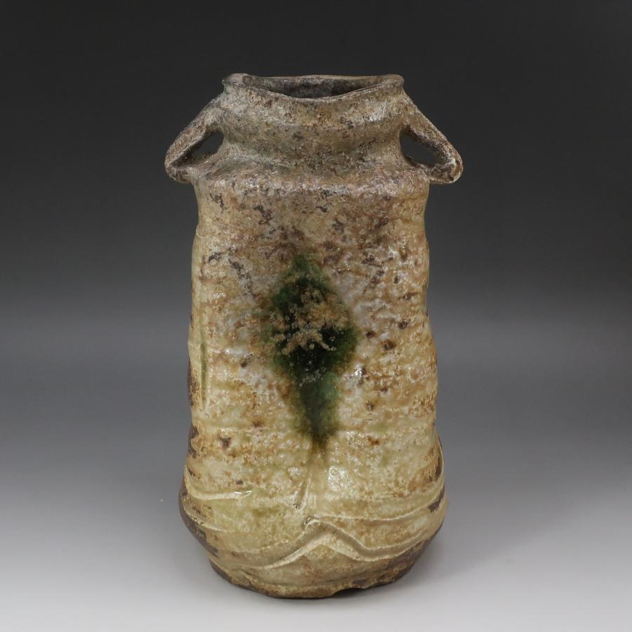 今井康人 造 伊賀耳付花入 伊賀 連山窯 骨董品 陶磁器 _【I140826037