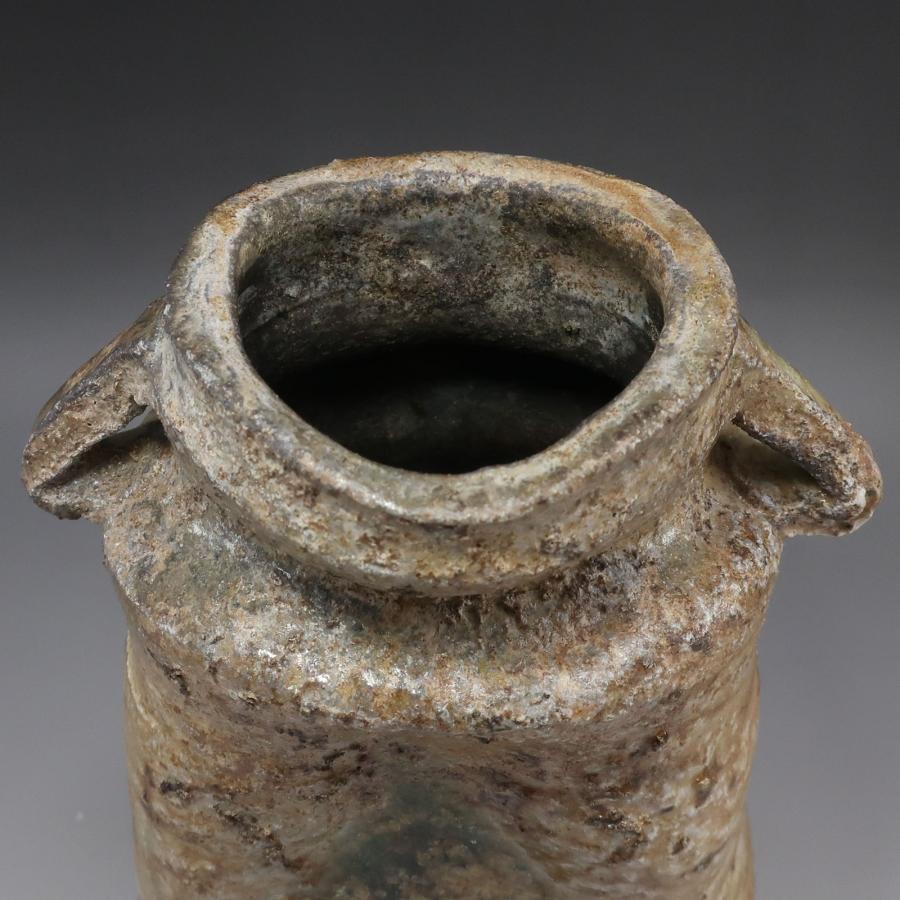 今井康人 造 伊賀耳付花入 伊賀 連山窯 陶磁器 _ 骨董品 今井康人 造 伊賀耳付花入 伊賀 連山窯 骨董品 陶磁器 _【I140826037