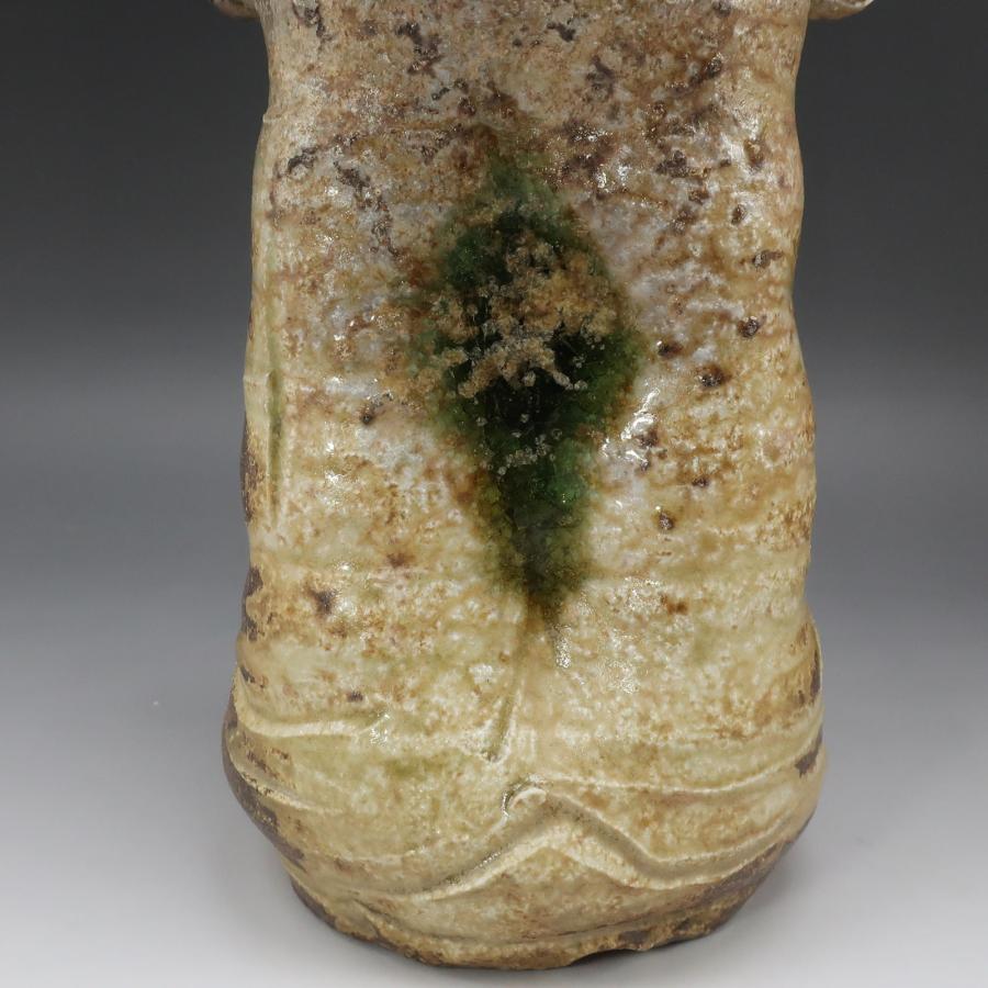 今井康人 造 伊賀耳付花入 伊賀 連山窯 骨董品 陶磁器 _【I140826037