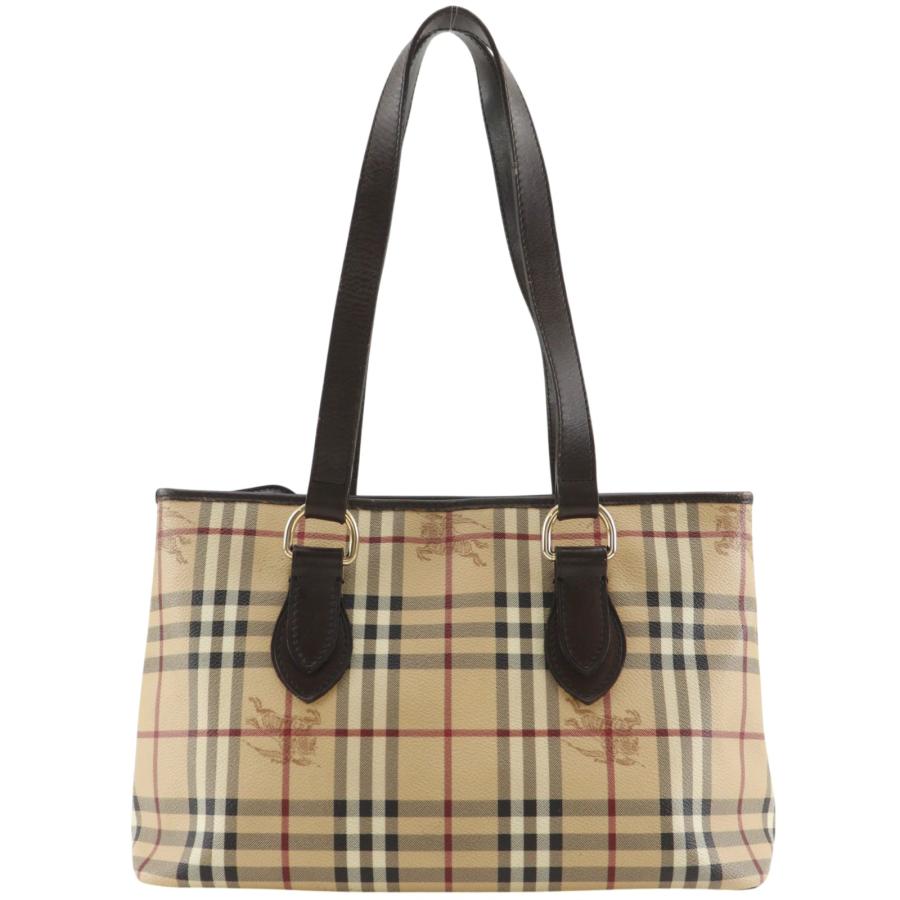 BURBERRY ヘイマーケットチェックトートバッグPVC レザー