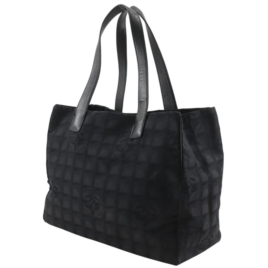 CHANEL シャネル ニュートラベルライン トートMM A15991 トートバッグ ナイロンキャンバス 黒 レディース【I141526051】中古の画像