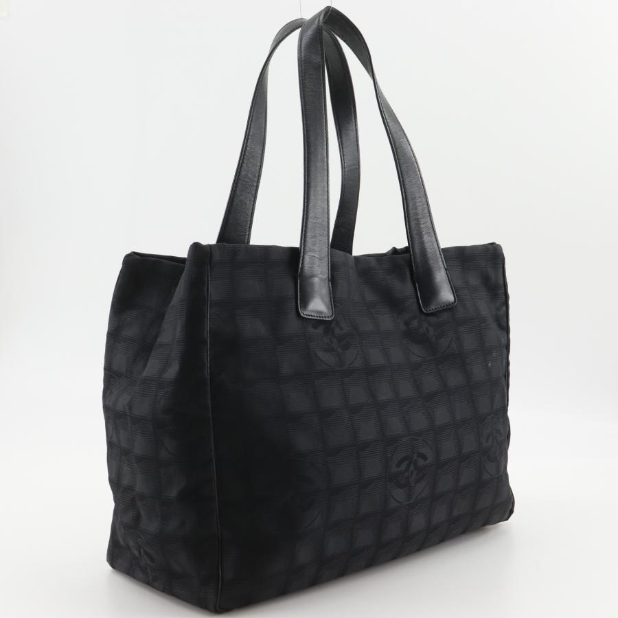 CHANEL シャネル ニュートラベルライン トートMM A15991 トートバッグ ナイロンキャンバス 黒 レディース【I141526051】中古の画像