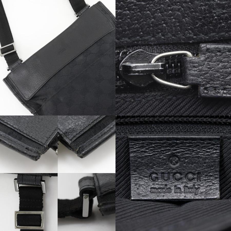 グッチ GUCCI ショルダーバッグ バッグ キャンバス レザー レディース ブラック系 27639 【中古】 GUCCI（グッチ） GGキャンバス 斜め掛け ショルダーバッグ 27639