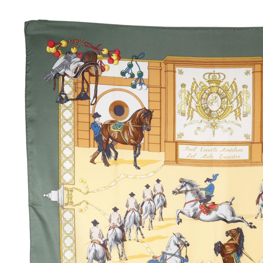 エルメス スカーフ カレ90 アンダルシア王立馬術学校 シルク100