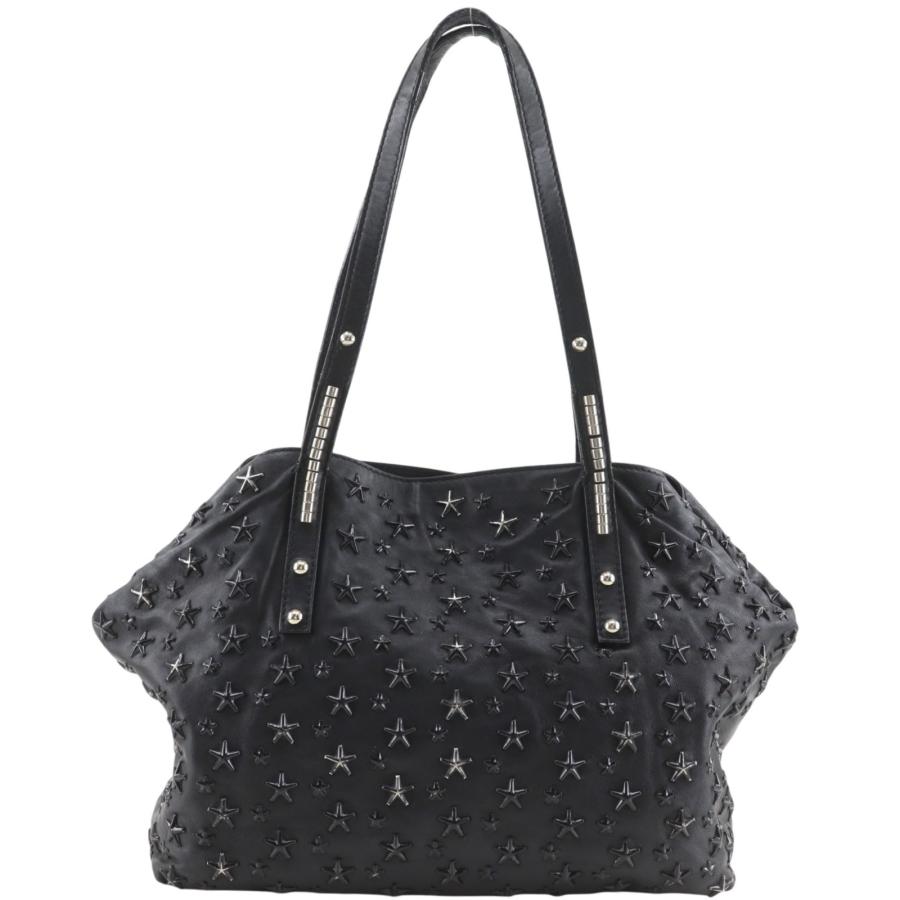 JIMMY CHOO ジミーチュウ スタースタッズ トートバッグ レザー 黒 