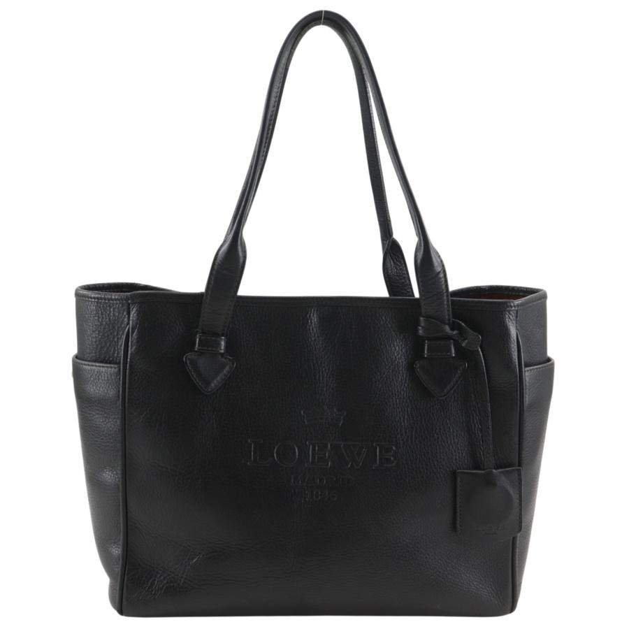 LOEWE ロエベ ヘリテージ レザー トートバッグ ハンドバッグ ブラック 黒 LOEWE（ロエベ） ヘリテージ トートバッグ レザー 黒 レディース