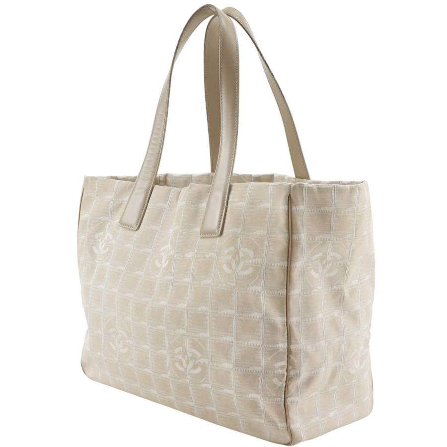 CHANEL シャネル ニュートラベルライン トートMM A15991 トートバッグ ナイロンキャンバス ベージュ レディース【I141526154】中古の画像