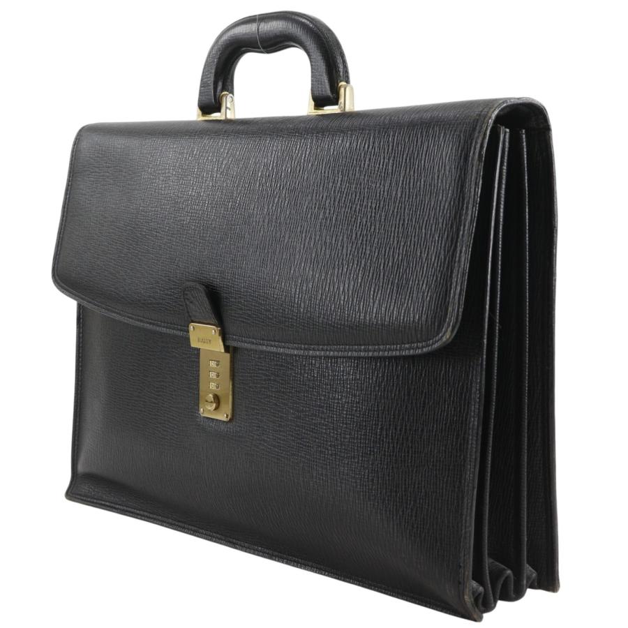 BALLYレザー ビジネスバッグ ブラック Bally（バリー） ブリーフケース ビジネスバッグ レザー 黒 メンズ