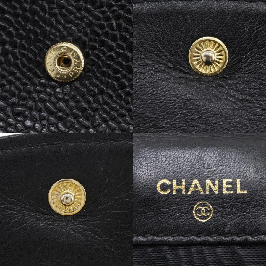 CHANEL（シャネル） ココマーク 二つ折り財布 キャビアスキン 黒