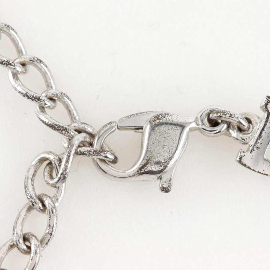 Dior クリスチャンディオール Dロゴ ネックレス 金属製 シルバー 約7.4 