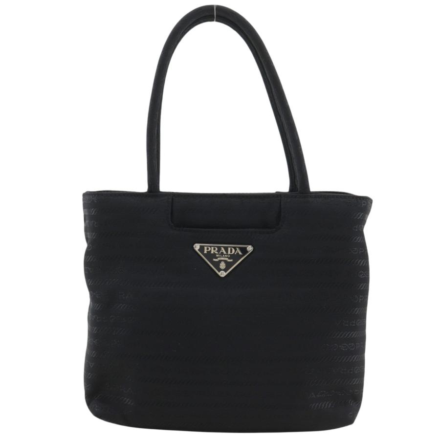 PRADA（プラダ） ロゴ ハンドバッグ ナイロン 黒 レディース